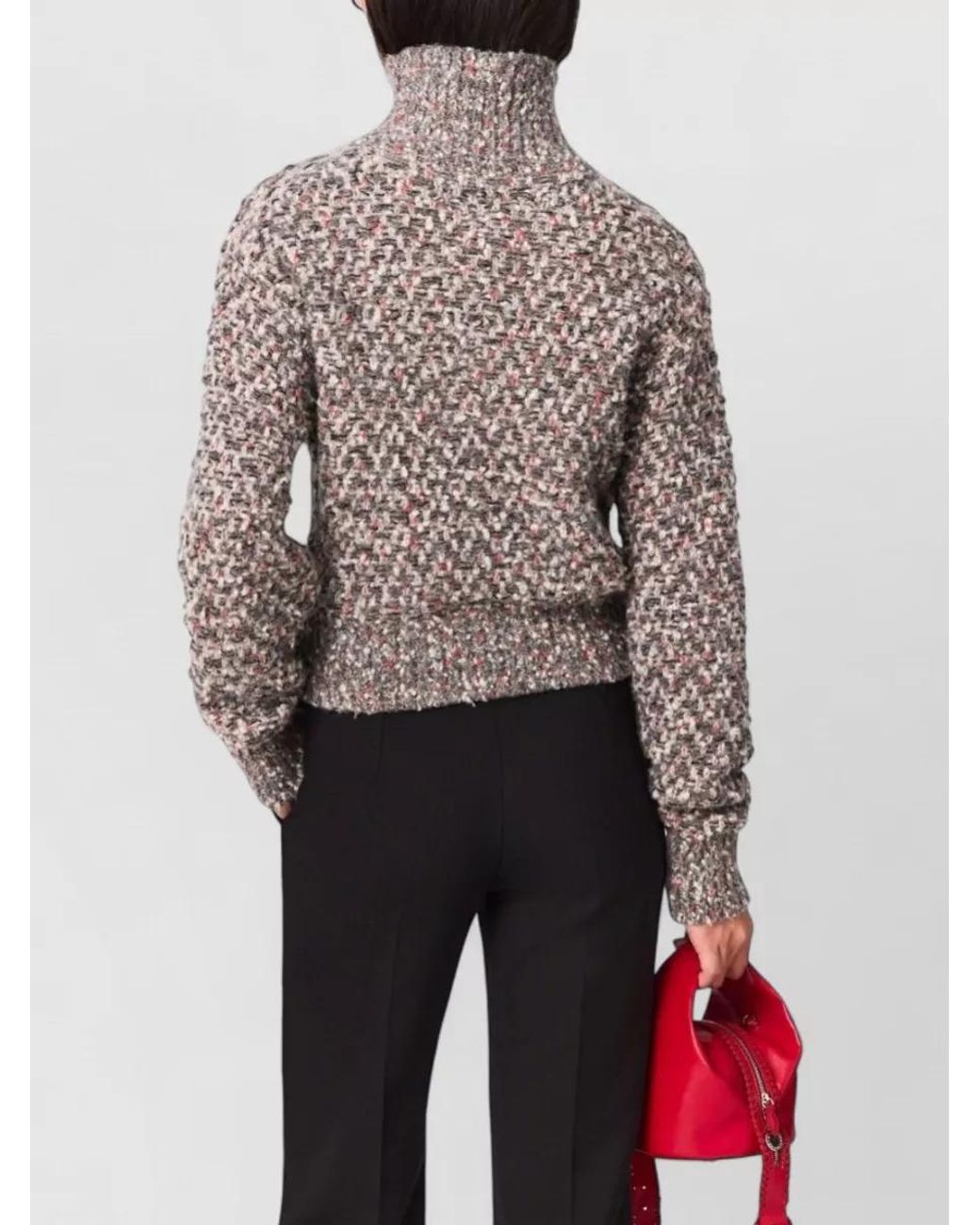 Stella McCartney Gray Wool Textured-Knit Relaxed-Fit Sweatshirt