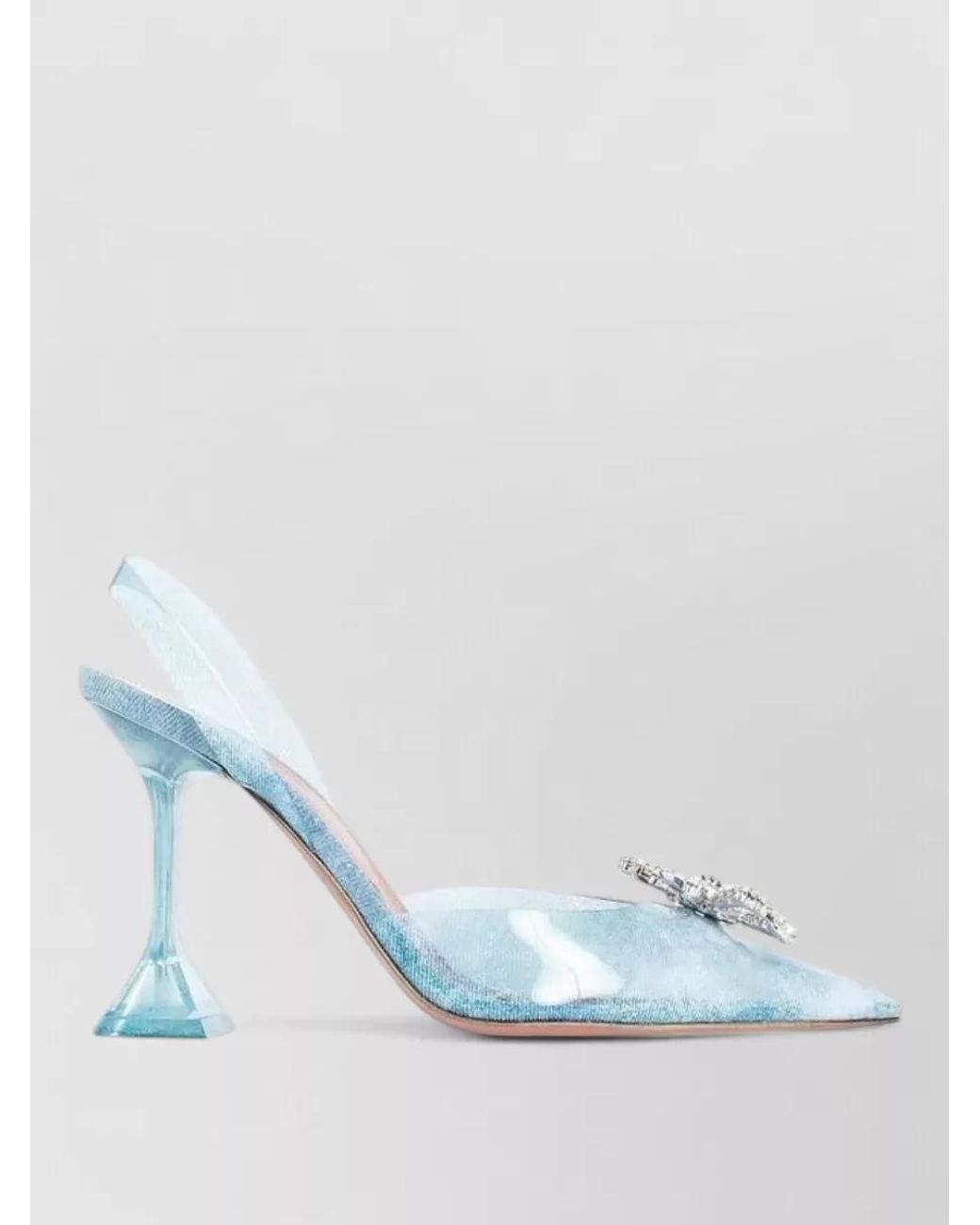 AMINA MUADDI Blue Plexiglass High Heel Sandals