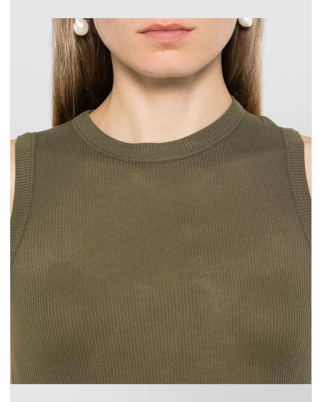 Halfboy Green Ribbed Sleeveless Tank Top