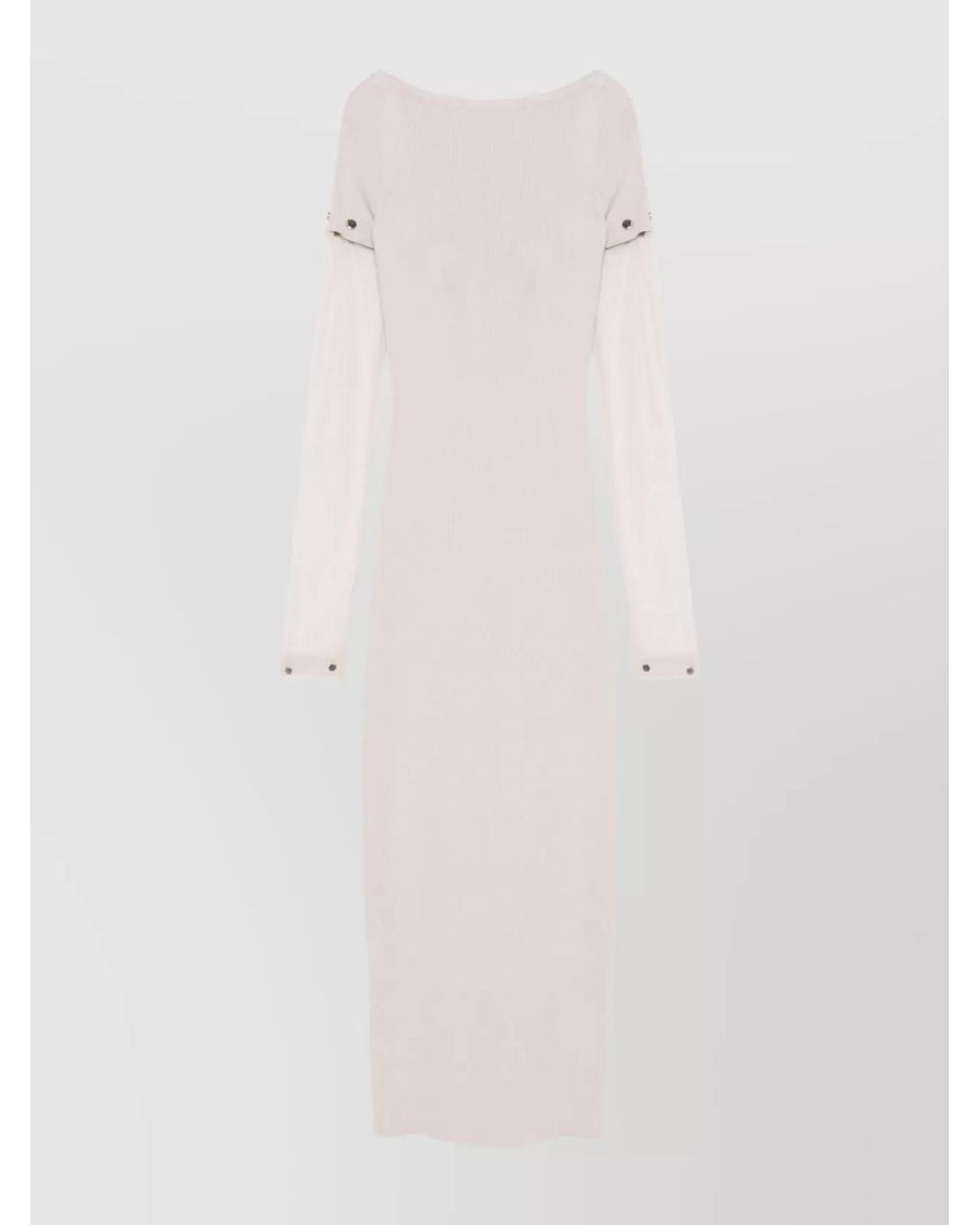 Sportmax Pink Knitted Boat Neck Short Sleeve Midi Dress