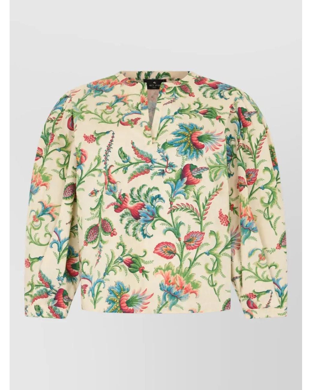 Etro Metallic Floral V-Neck Blouse