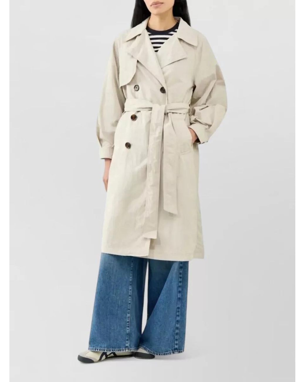 Barbour Natural Showerproof Double-Breasted Belted Trench Coat