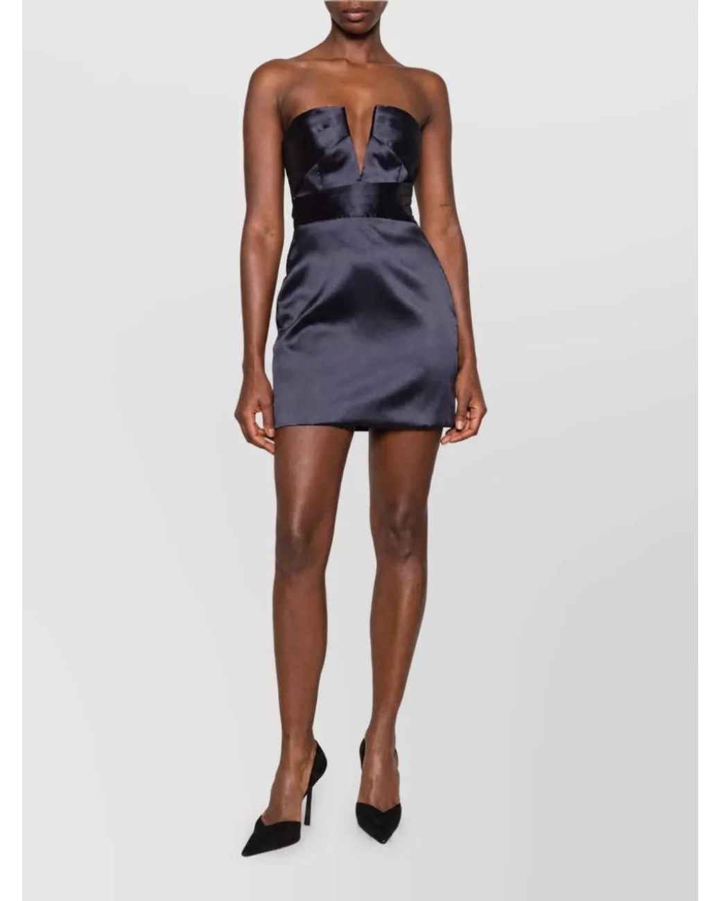 Elisabetta Franchi Blue Silk Knee-Length Dress