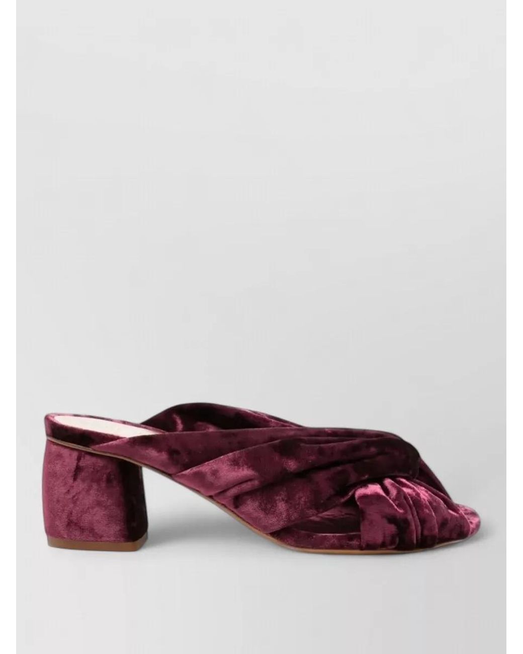 Forte_forte Red Velvet Block-Heel Mules
