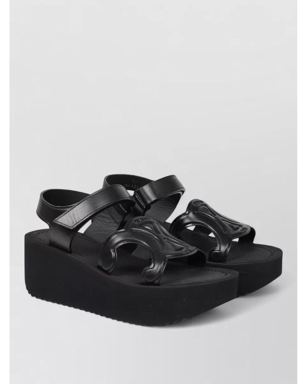 Céline Black Leather Sunny Slides