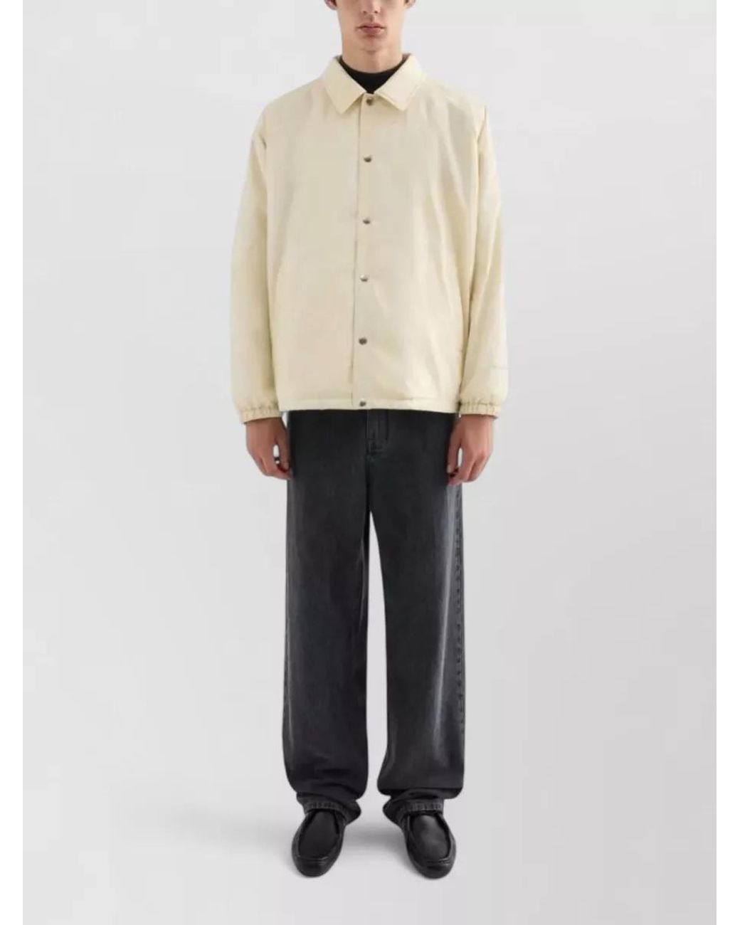 Jil Sander Natural Single-Breasted Coat for men