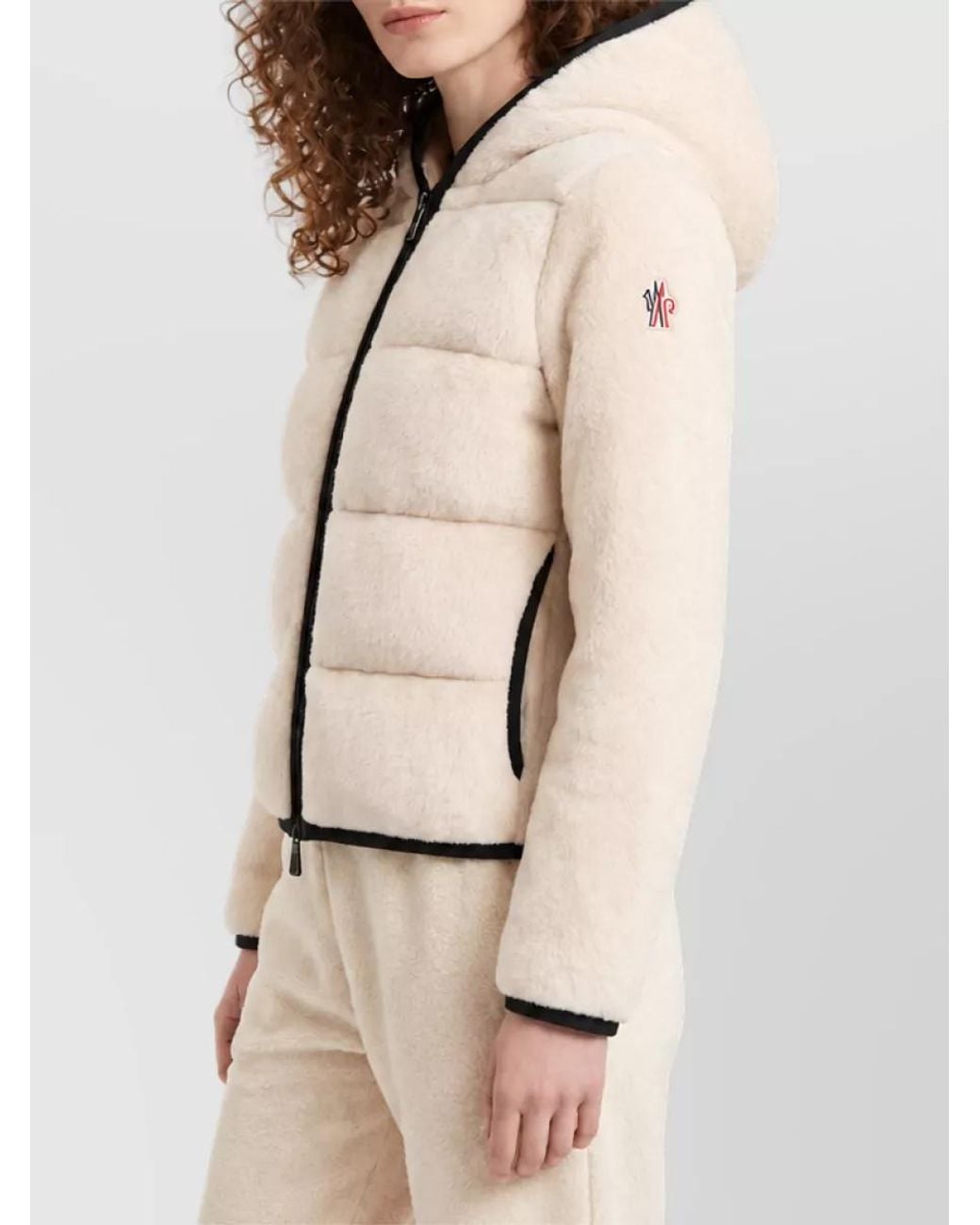 Moncler Natural Padded Fleece Hooded Jacket