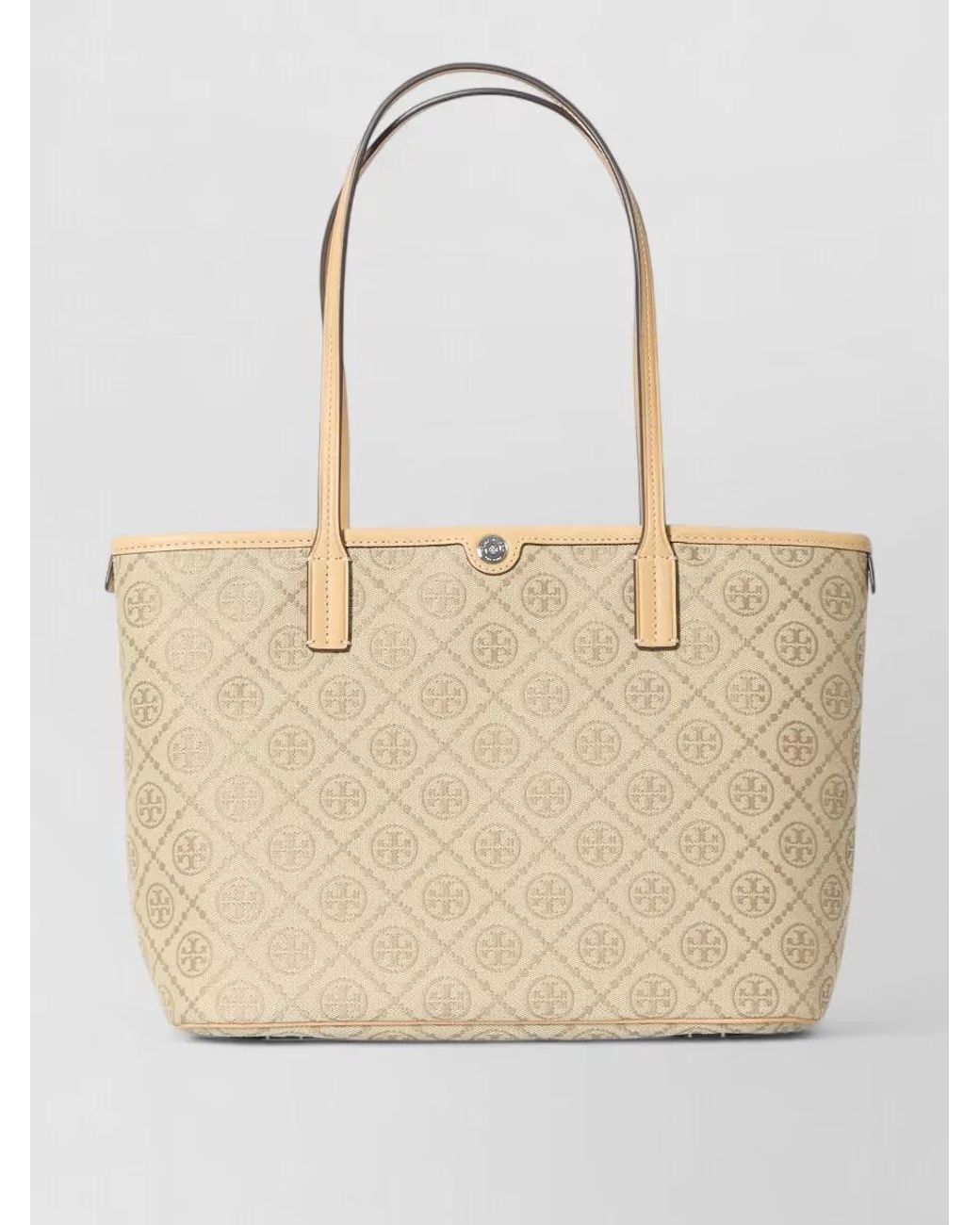 Tory Burch Natural T Monogram Small Tote Bag