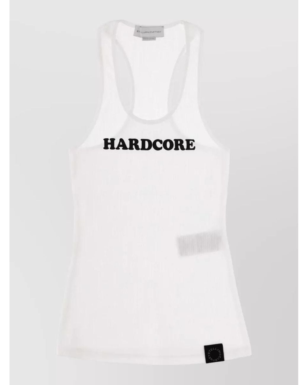 Stella McCartney White Fine-Ribbed Racerback Cotton Tank Top