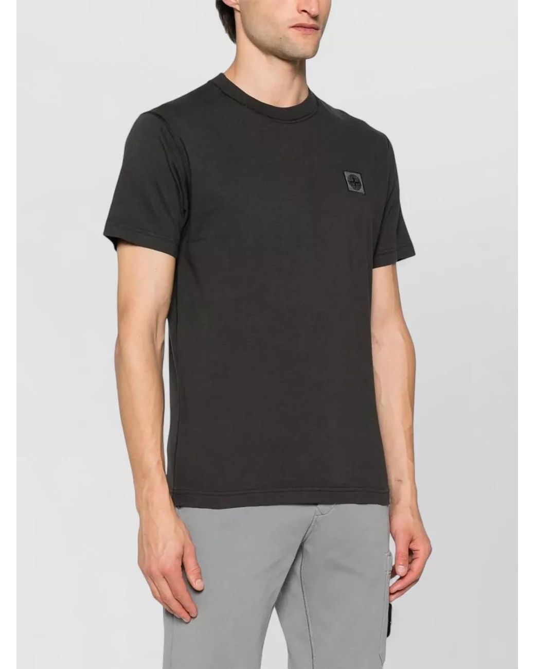 Stone Island Multicolor Cotton Logo-Patch T-Shirt for men