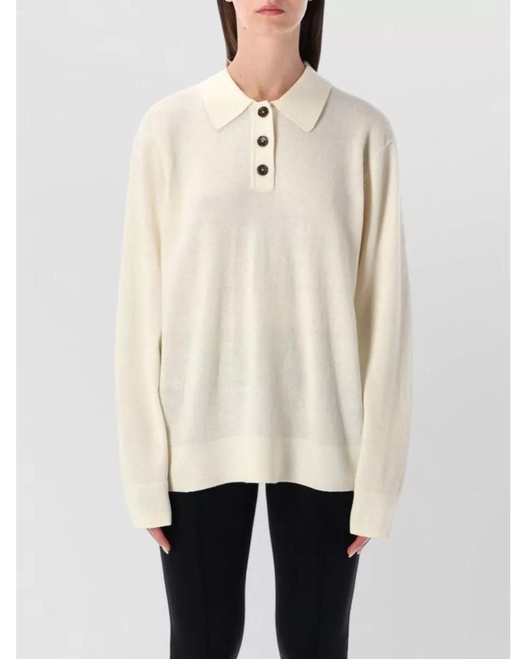 THE GARMENT Natural Wool Cashmere Knit Polo Top