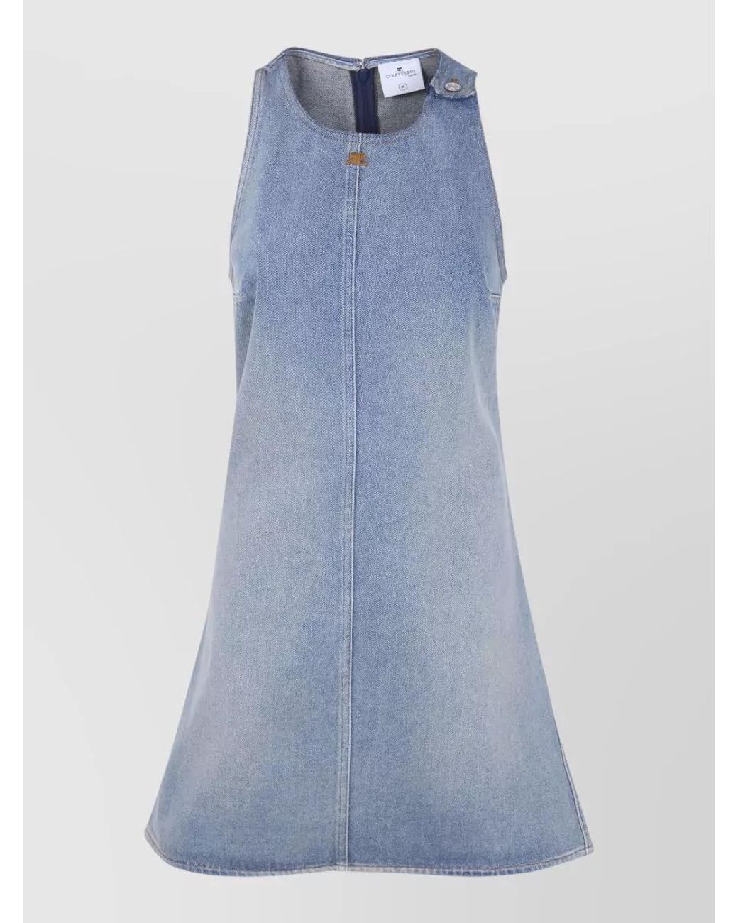 Courreges Blue Denim A-Line Mini Dress