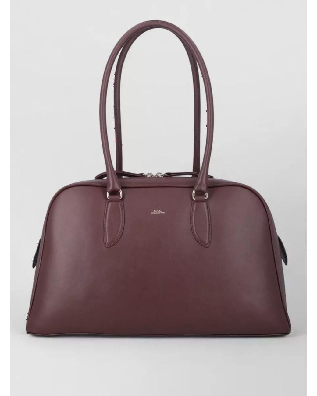 A.P.C. Purple Sac Medium Leather Tote Bag