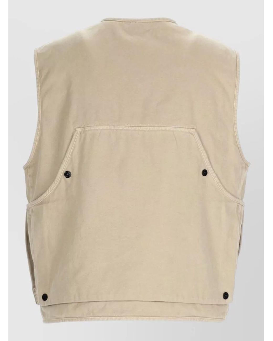 Stone Island Natural Oversized Cotton Gilet for men