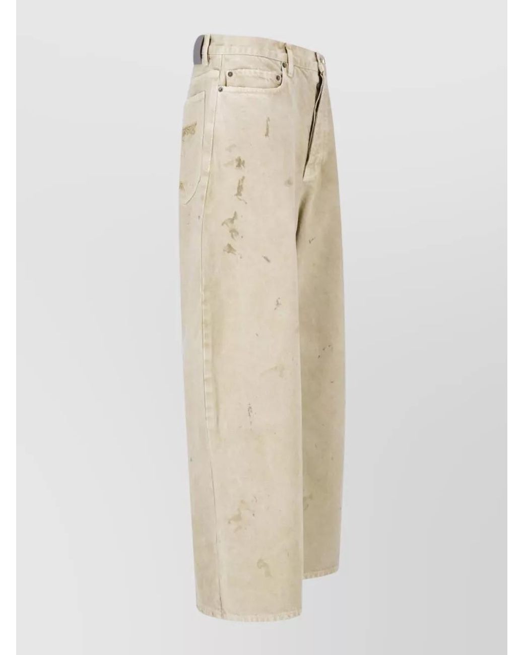 Balenciaga Natural Denim Relaxed-Fit Cropped Curved-Leg Jeans for men