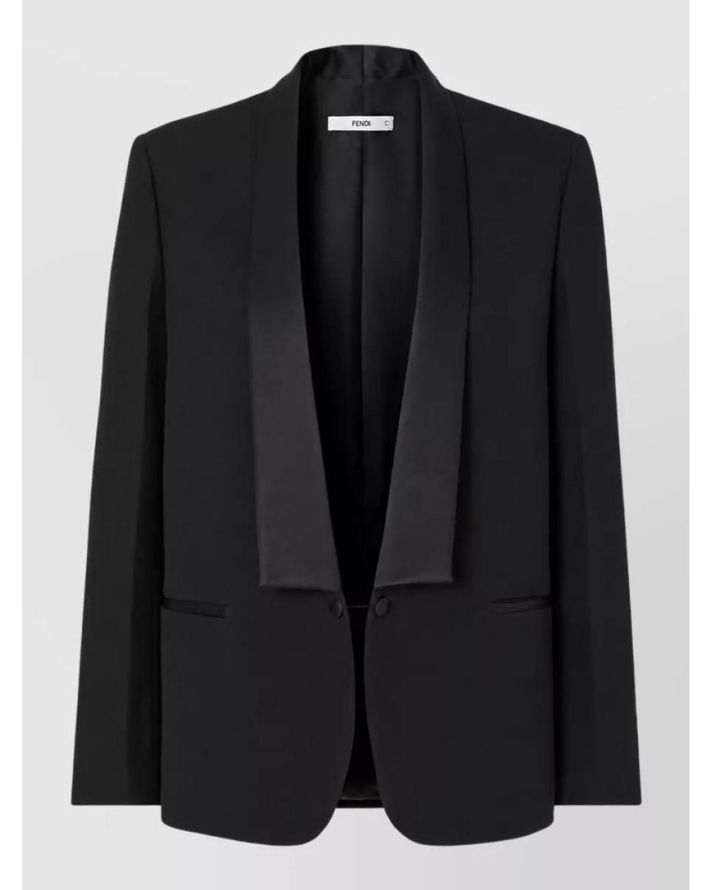 Fendi Black Virgin Wool Single-Breasted Blazer