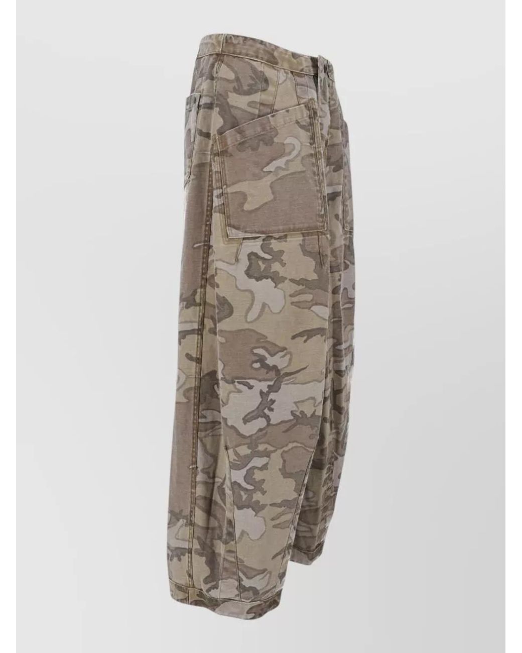 Needles Gray Wide Leg Camouflage Shorts Multiple Pockets for men