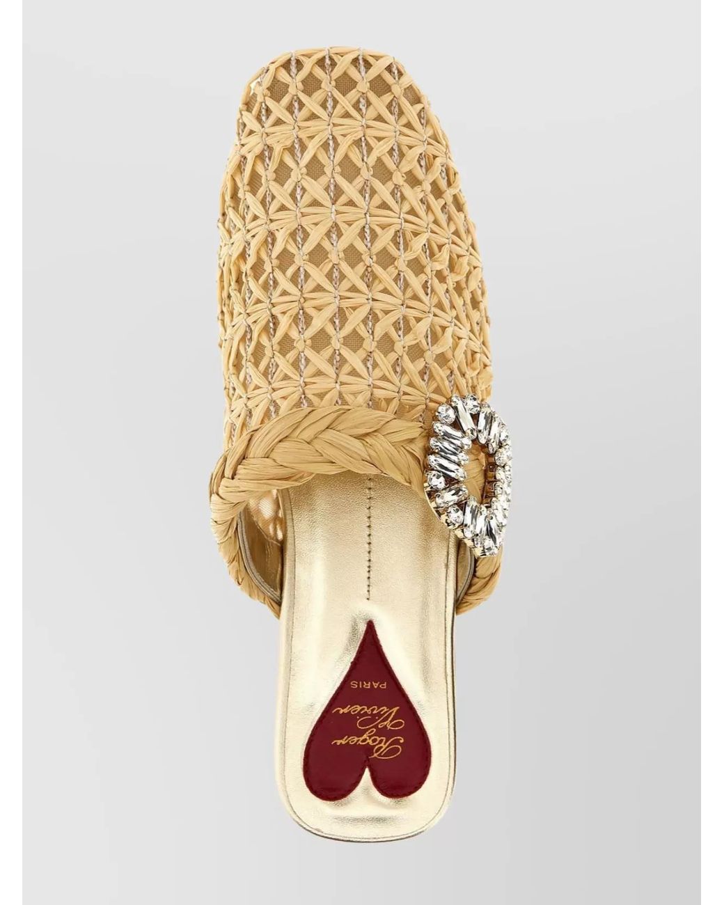 Roger Vivier Metallic Raffia Mules