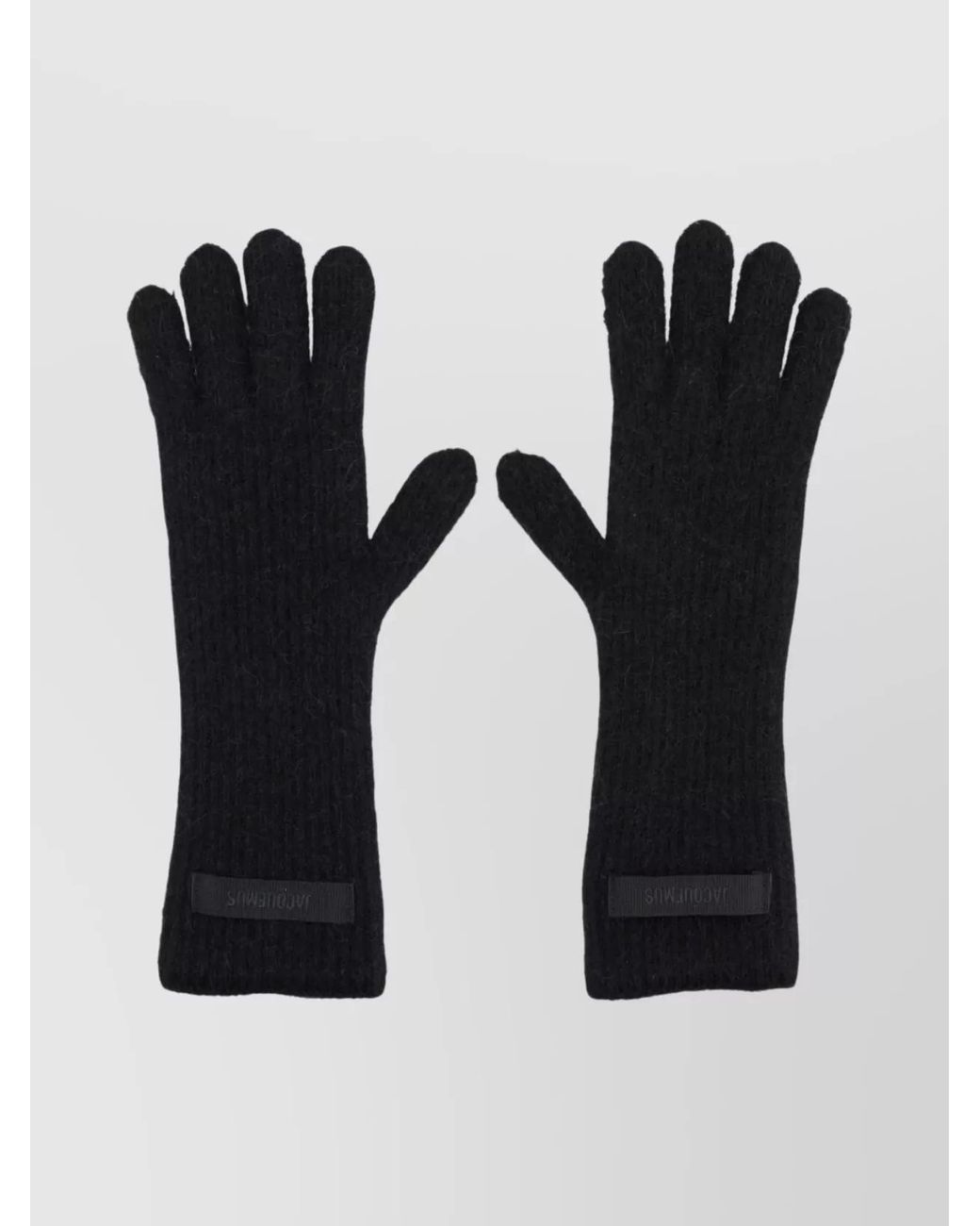 Jacquemus Black Ribbed Knit Gloves