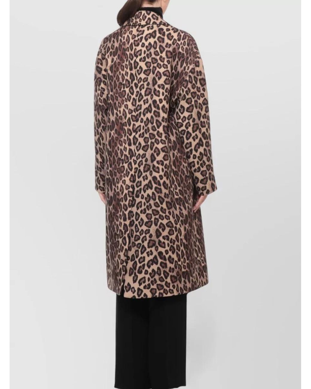Alberto Biani Multicolor Virgin Wool Animal Print Long Coat