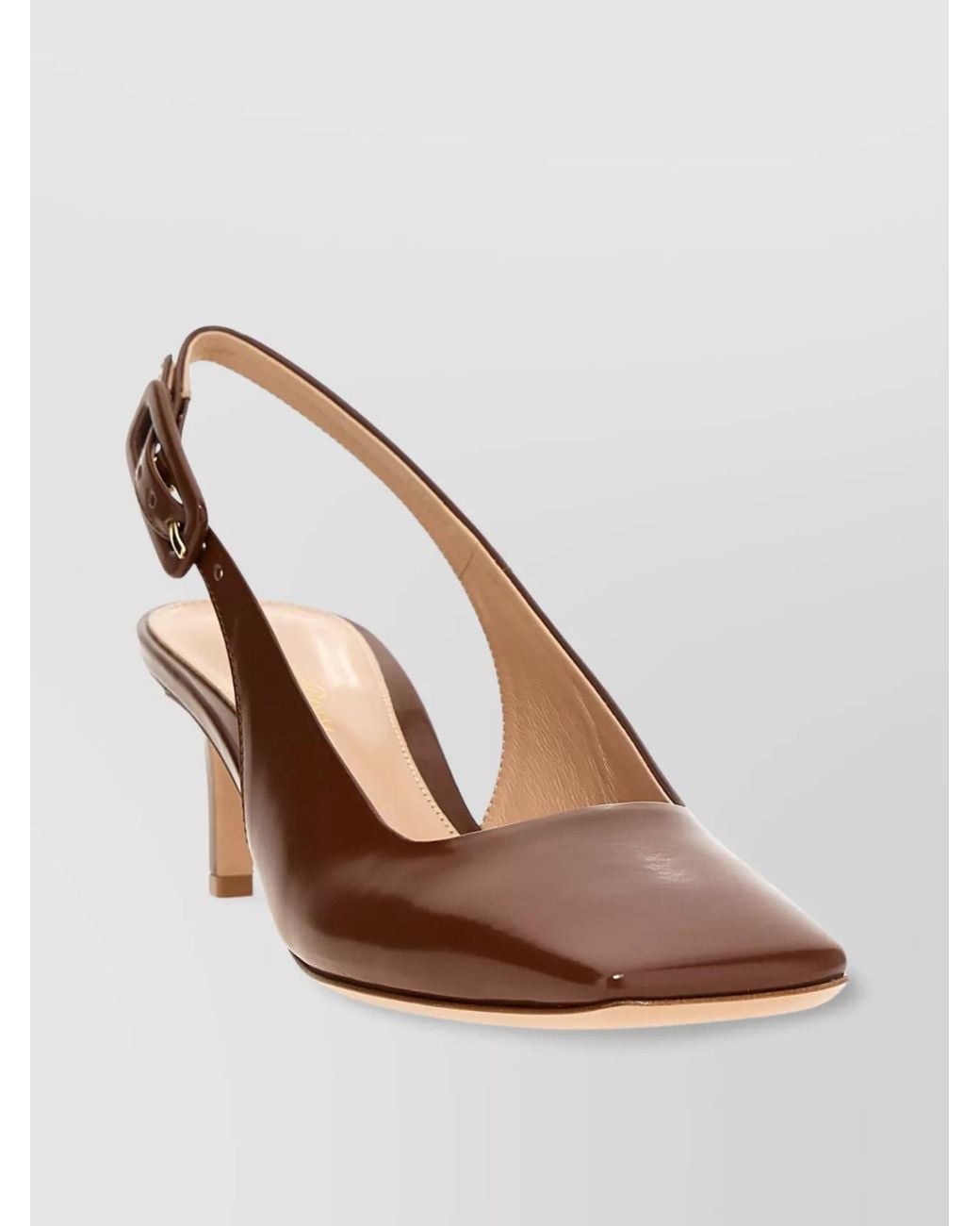 Gianvito Rossi Brown Leather Slingback Pumps