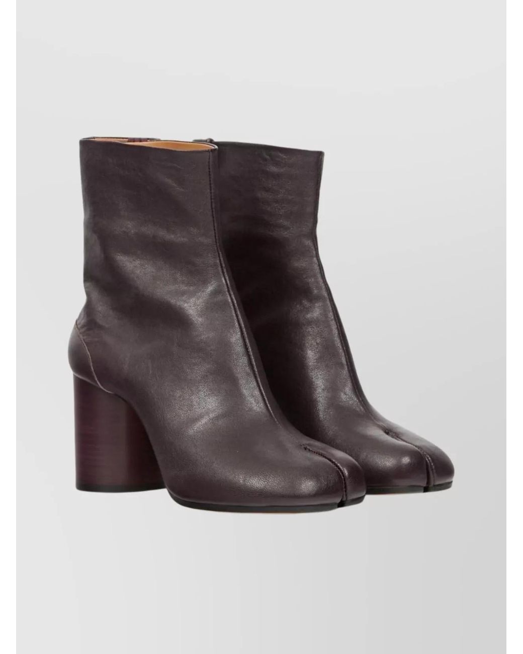 Maison Margiela Brown Tabi Style Leather Ankle Boots