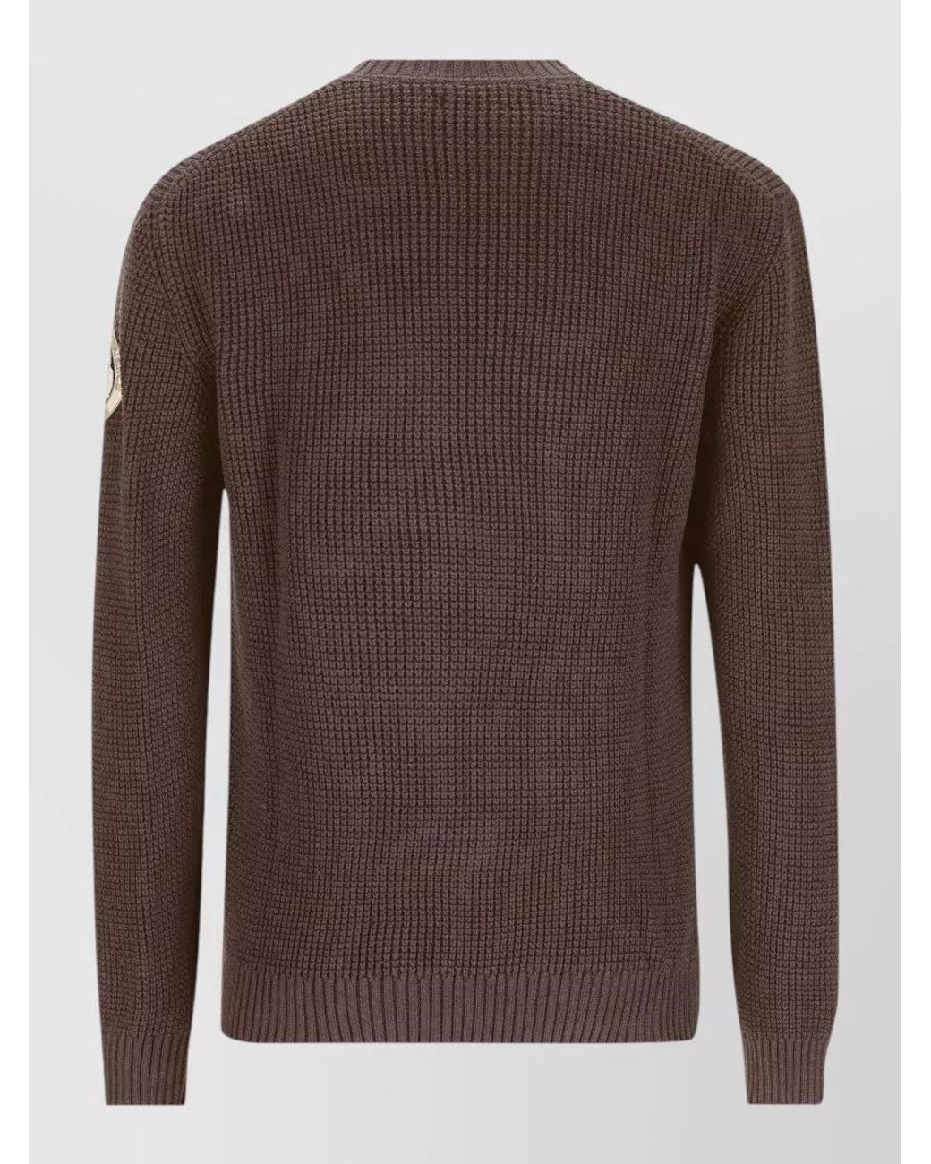 Napapijri Brown Waffle-Knit Organic Cotton Wool Sweater for men