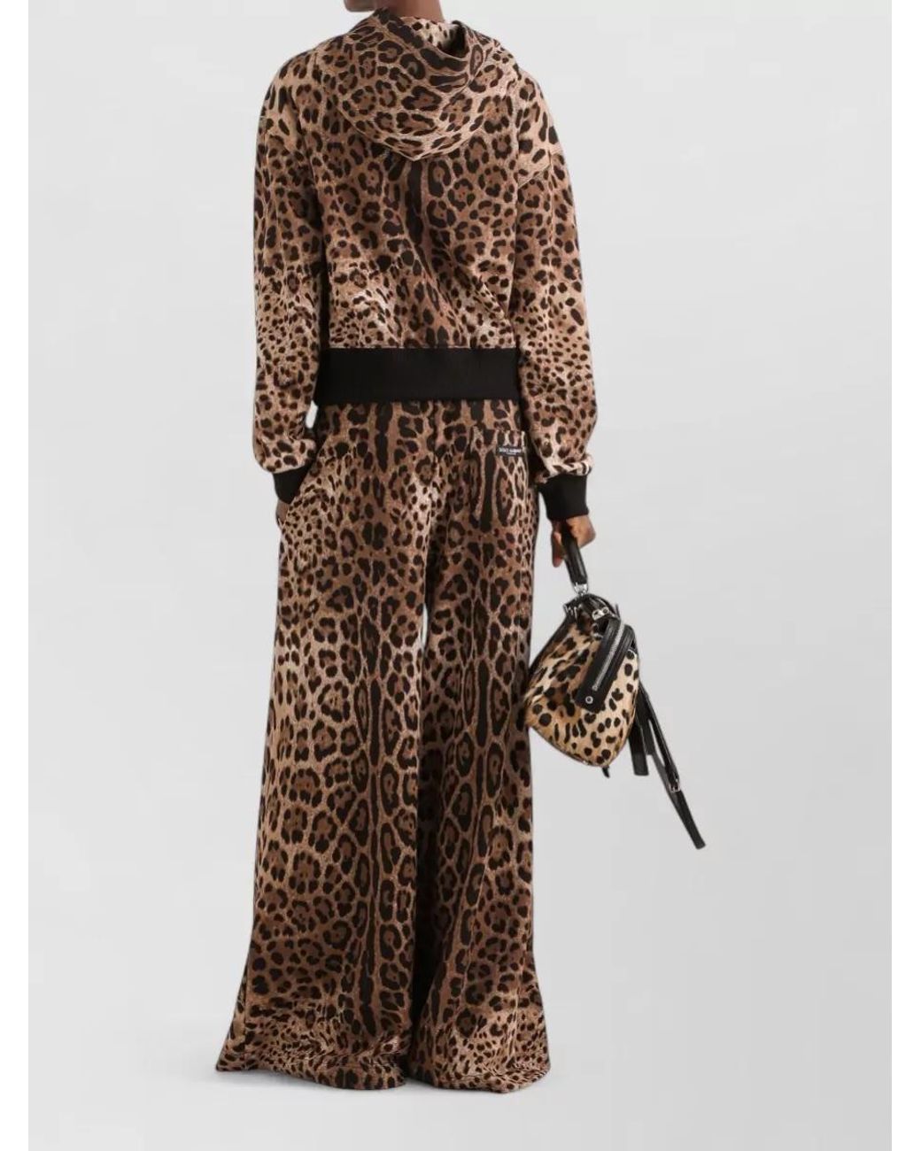Dolce & Gabbana Black Cotton Leo Print Hoodie