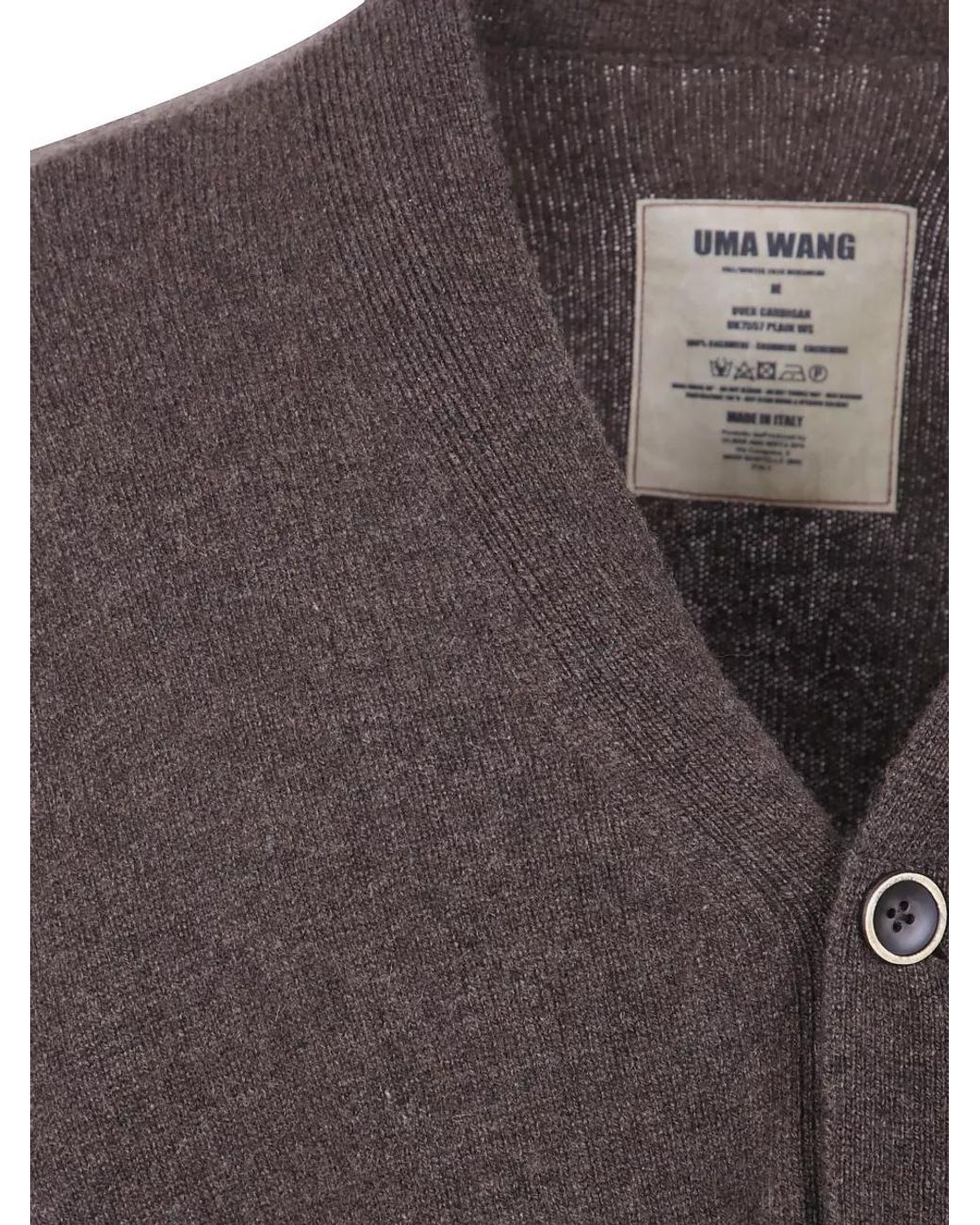Uma Wang Brown Cashmere Cardigan for men