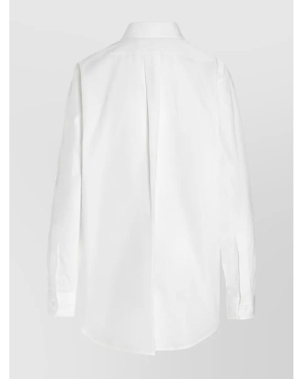 Maison Margiela White Cotton Long-Sleeve Poplin Shirt