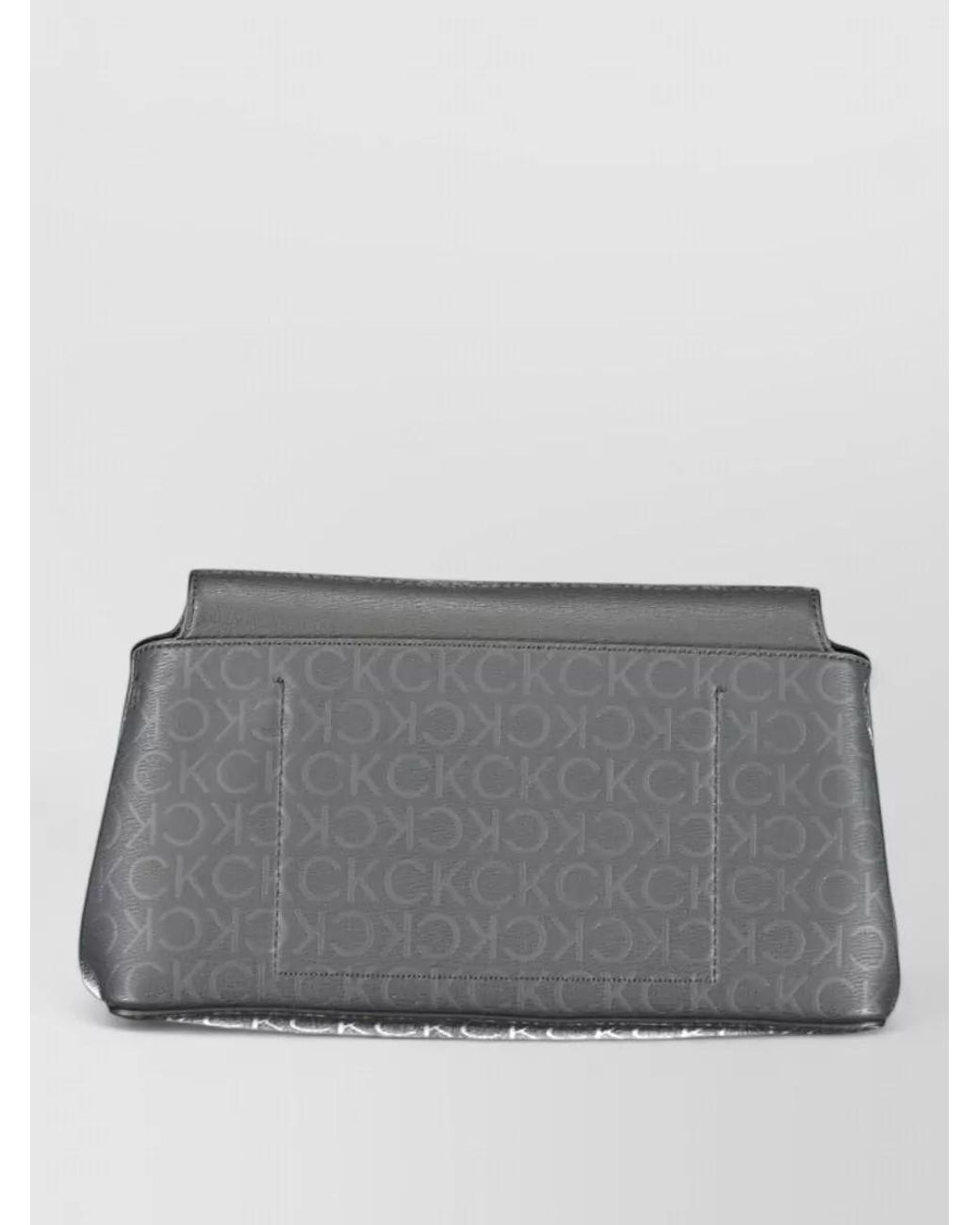 Calvin Klein Gray Monogram Chain Clutch Bag