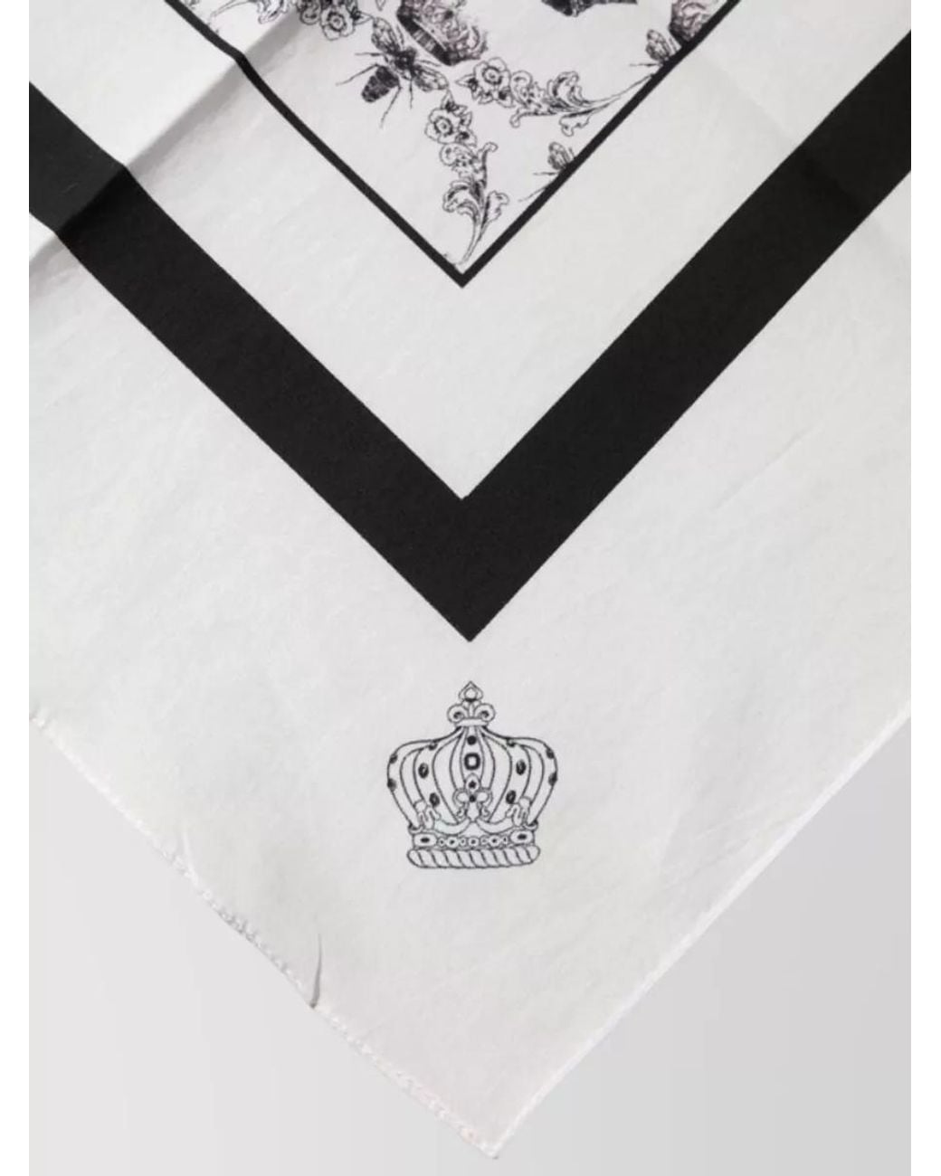 Dolce & Gabbana White Cotton Square Scarf for men