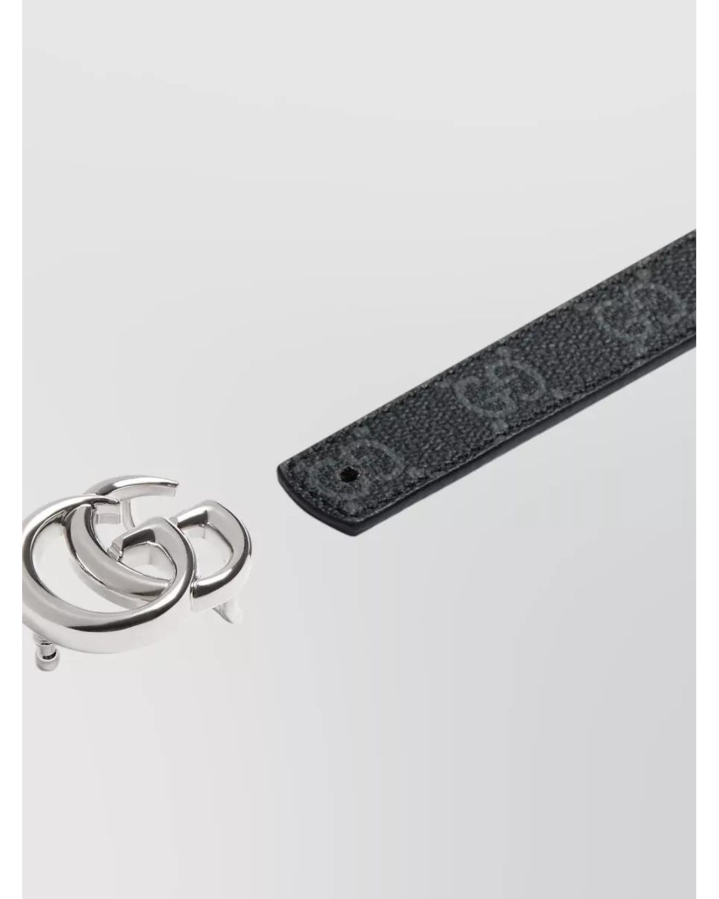 Gucci Gray Leather Reversible Thin Belt
