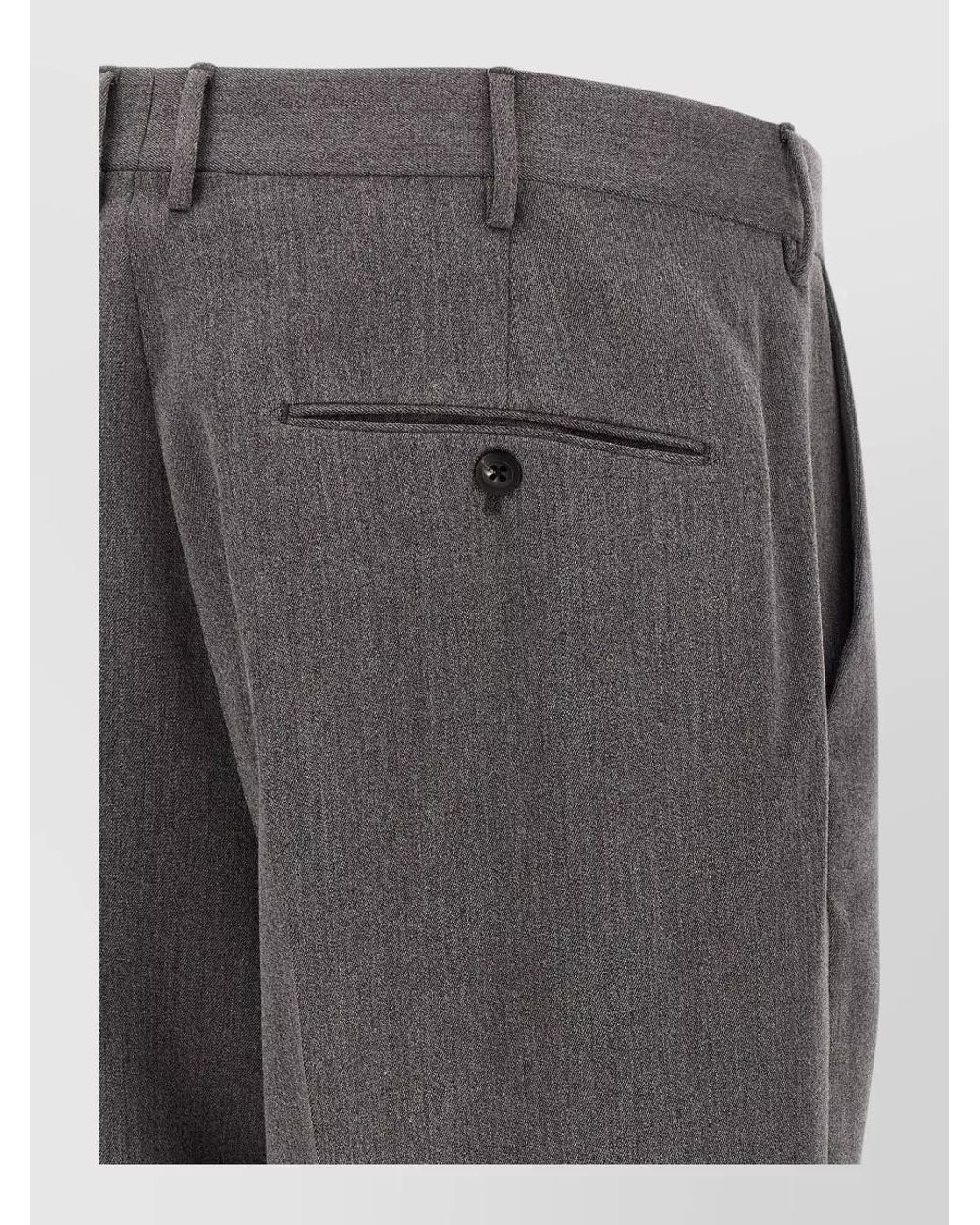 Cellar Door Gray Polyester Wide-Leg Trousers for men