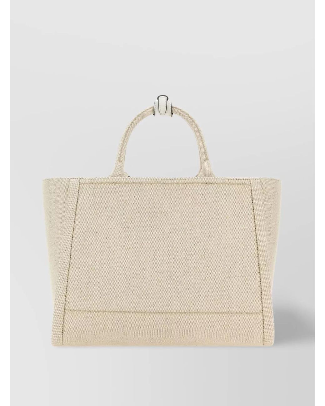 Prada Natural Triangle Canvas Tote Bag