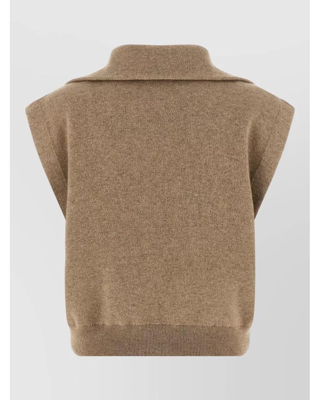 Brunello Cucinelli Natural Cashmere High-Neck Zip Short-Sleeve Cardigan