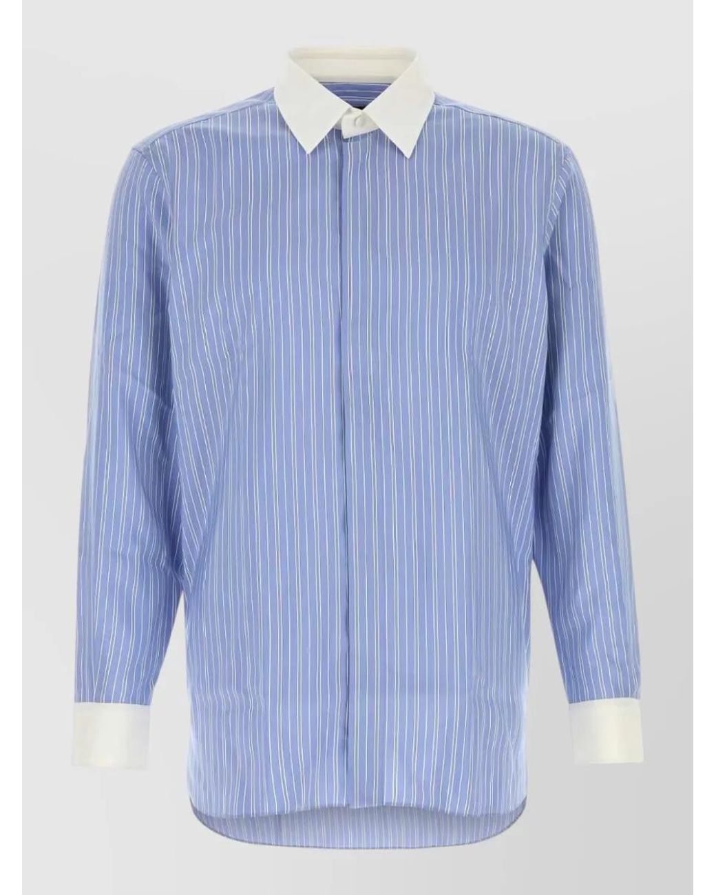 Tom Ford Blue Embroidered Silk Shirt for men