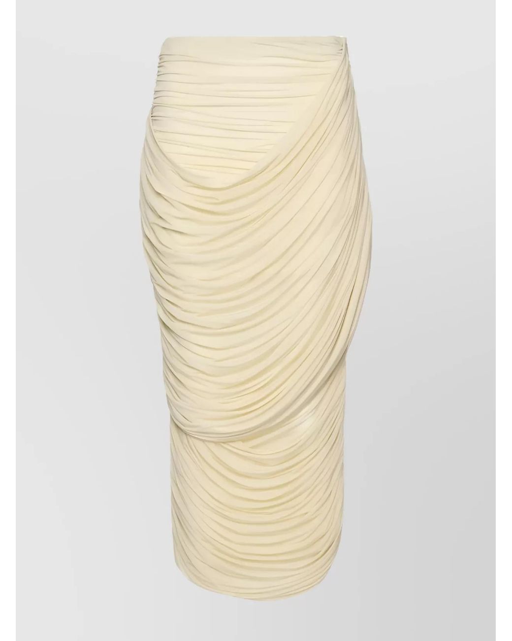 Magda Butrym Natural Draped Midi Skirt