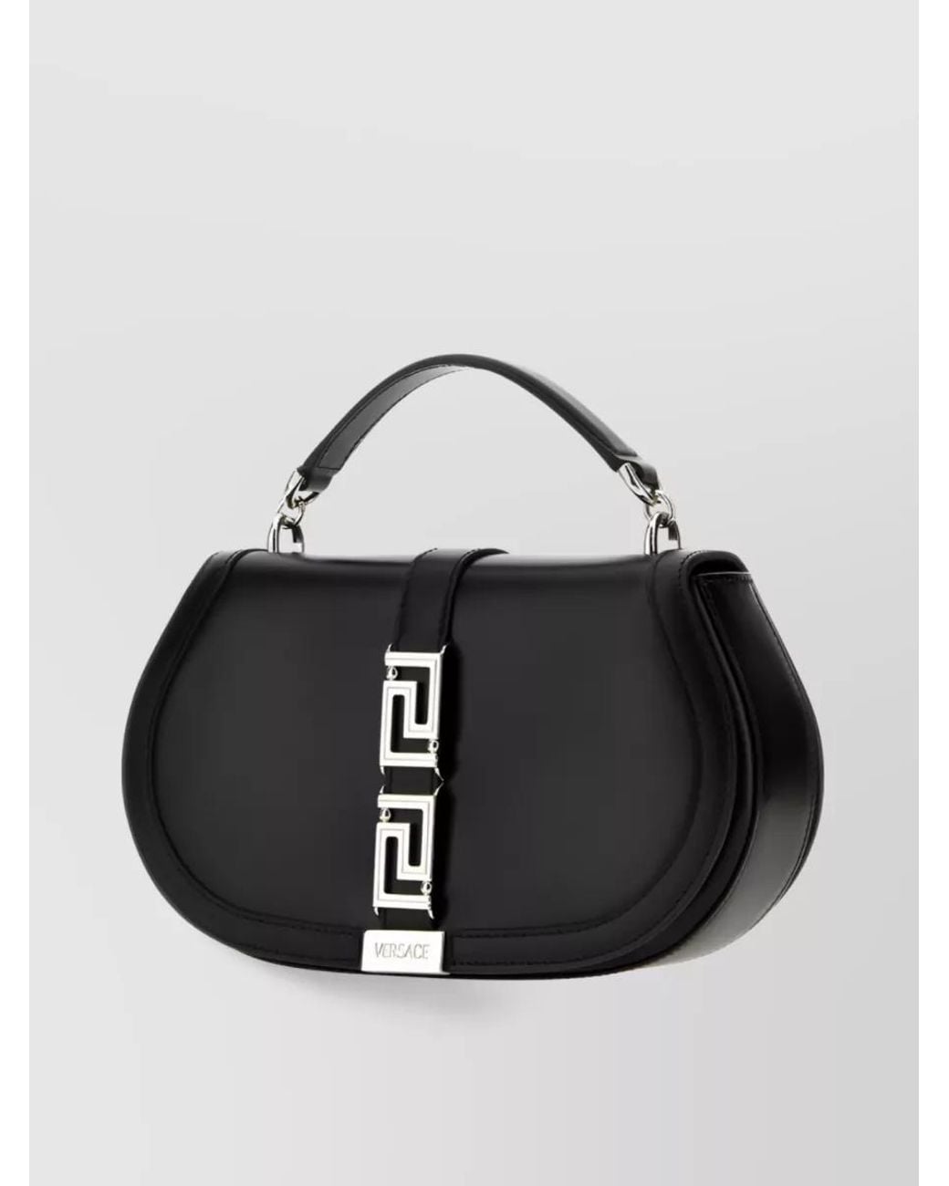 Versace Black Greca Goddess Leather Shoulder Bag