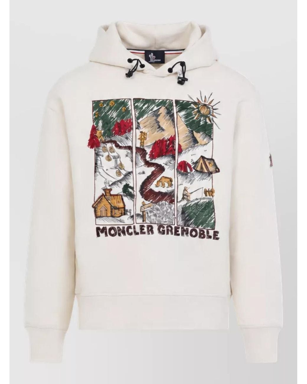 Moncler White Graphic Hoodie for men