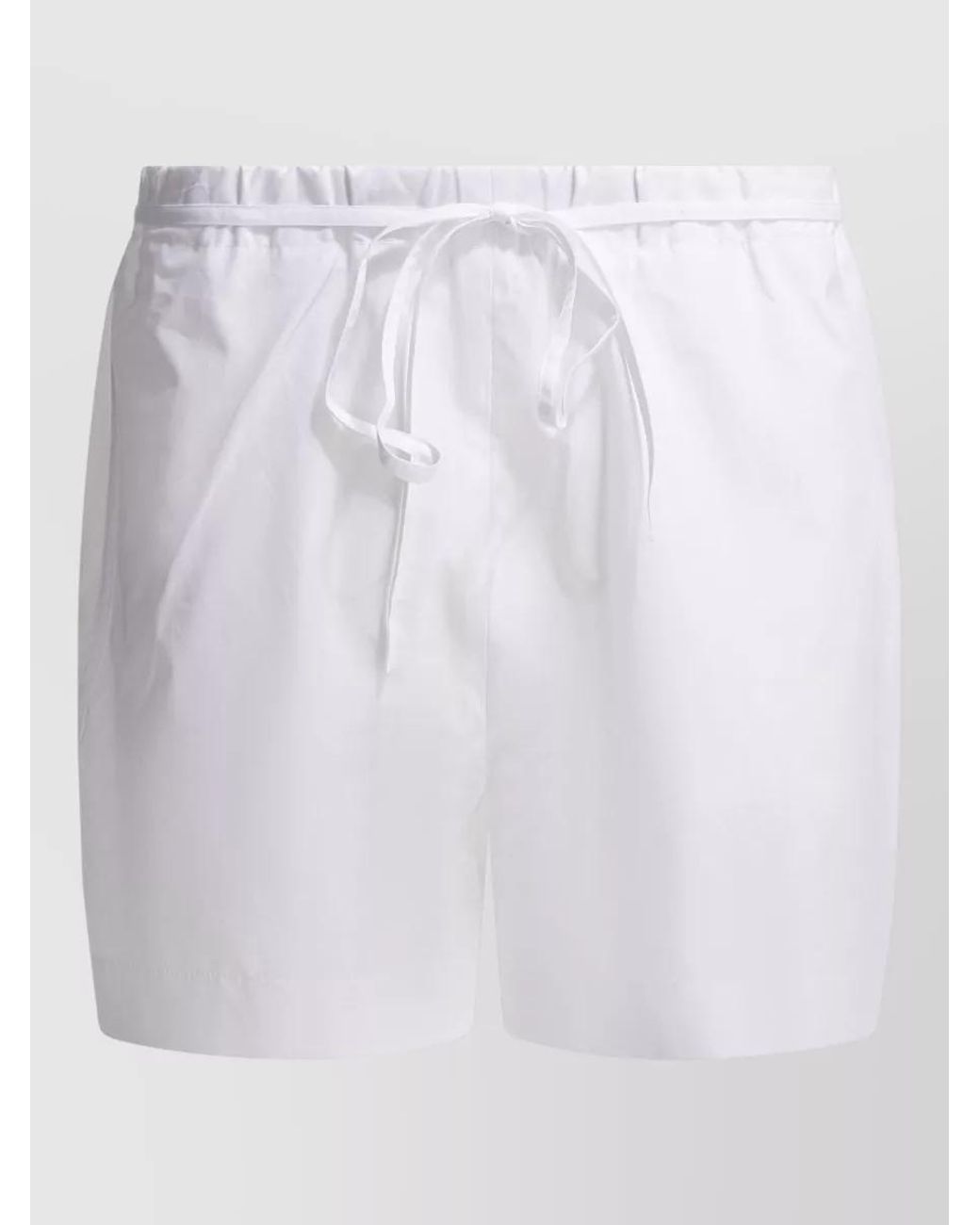 Loulou de Saison White Cotton Knee-Length Shorts