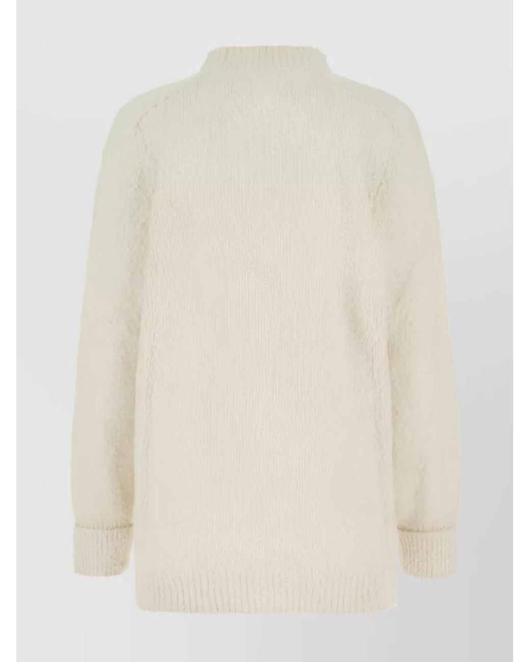 Maison Margiela Natural Ribbed Oversized V-Neck Cardigan