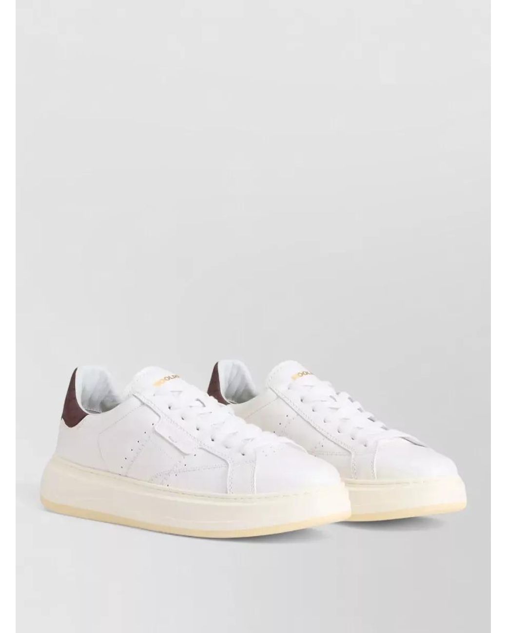 Woolrich White Leather Low-Top Sneakers for men