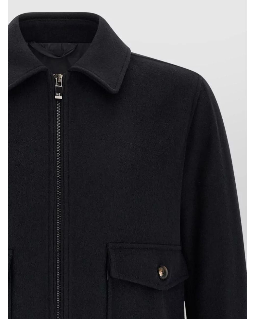 Pal Zileri Blue Wool Single-Breasted Bomber Jacket for men