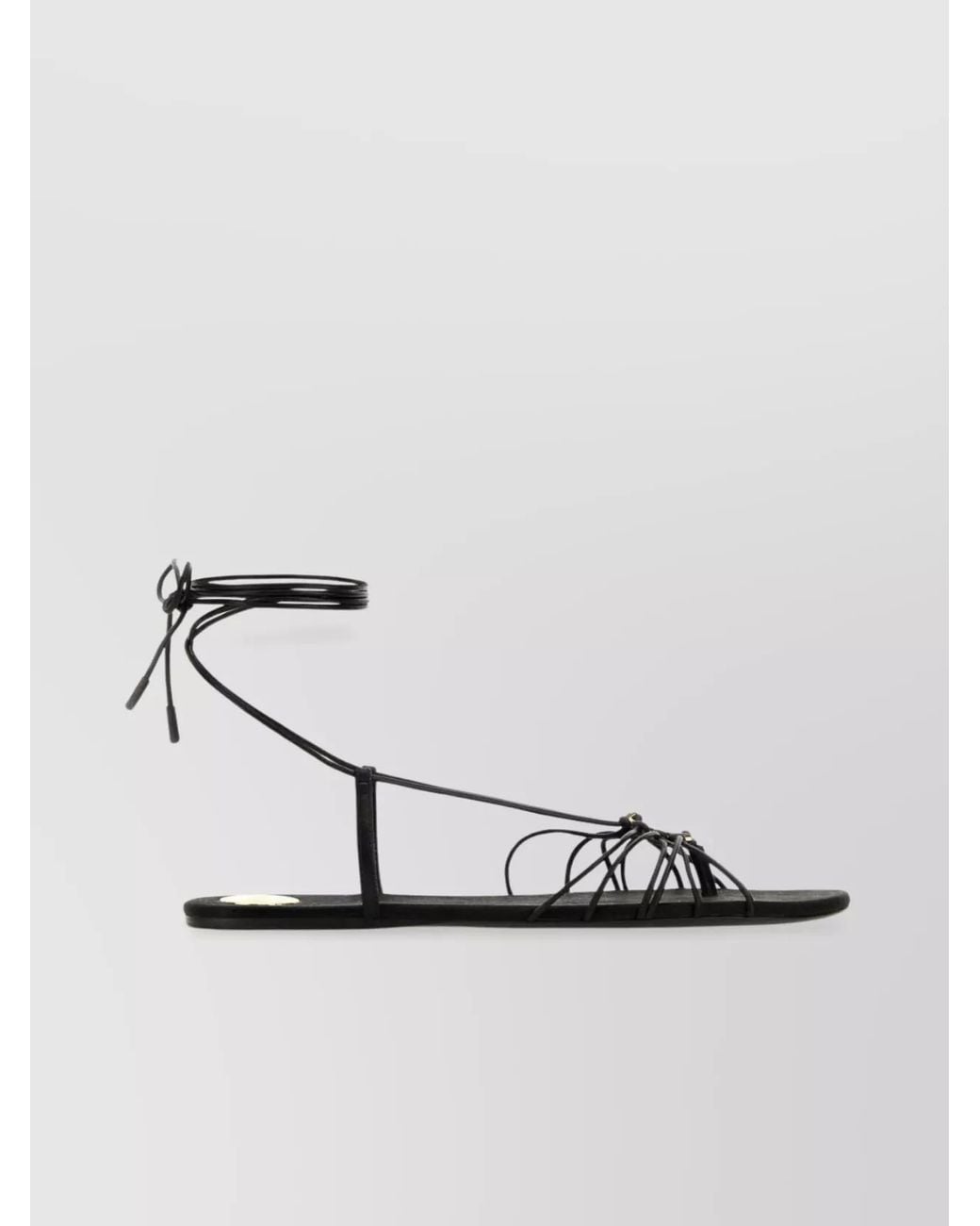 Saint Laurent Metallic Leather Babylone Flat Sandals