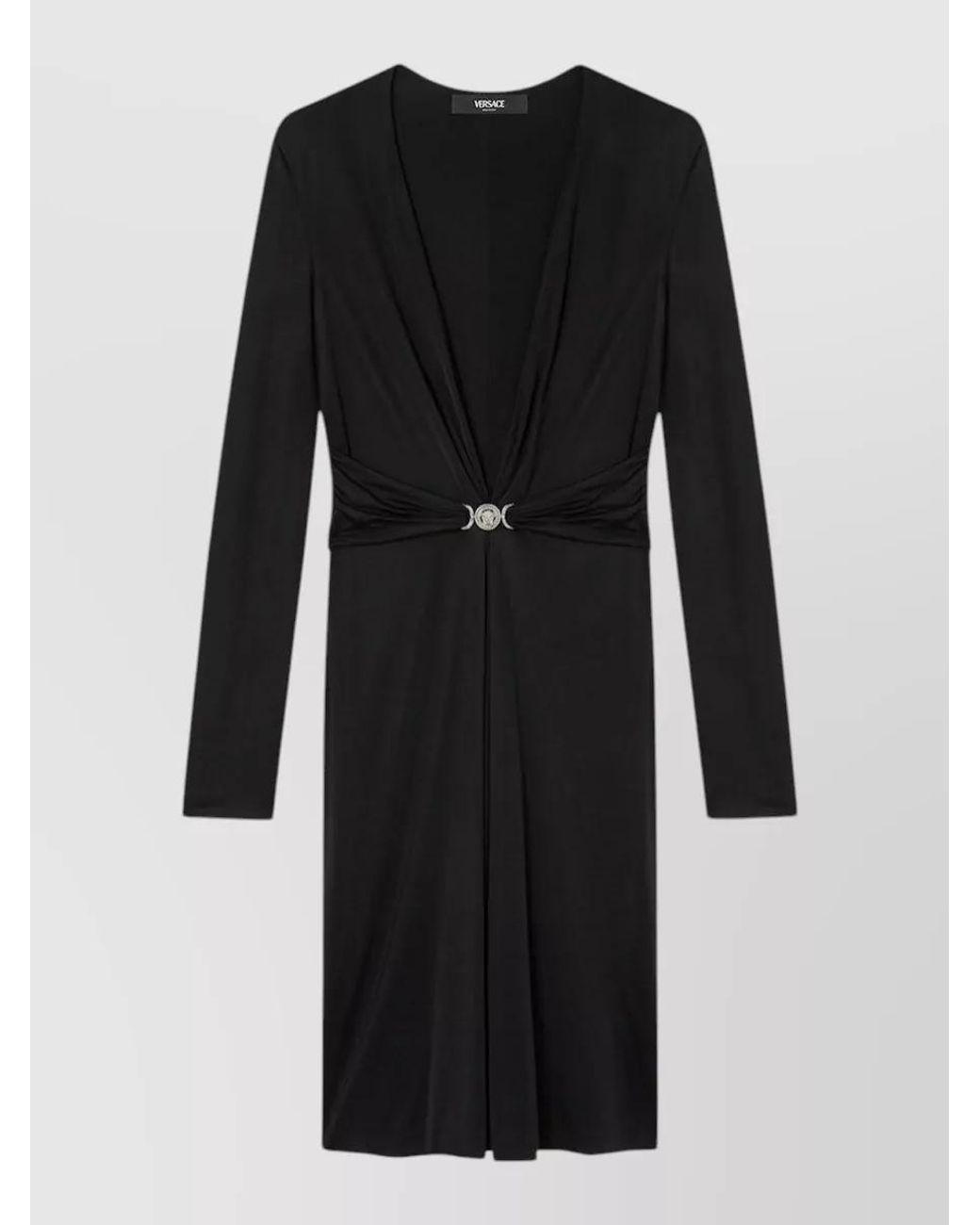 Versace Black Viscose Jersey Midi Dress