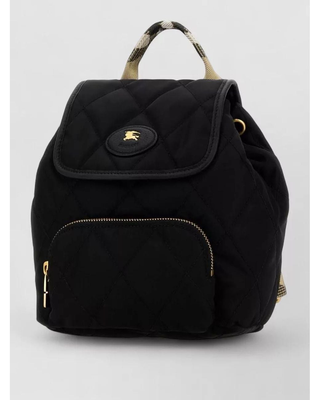 Burberry Black Horseshoe Mini Quilted Nylon Backpack