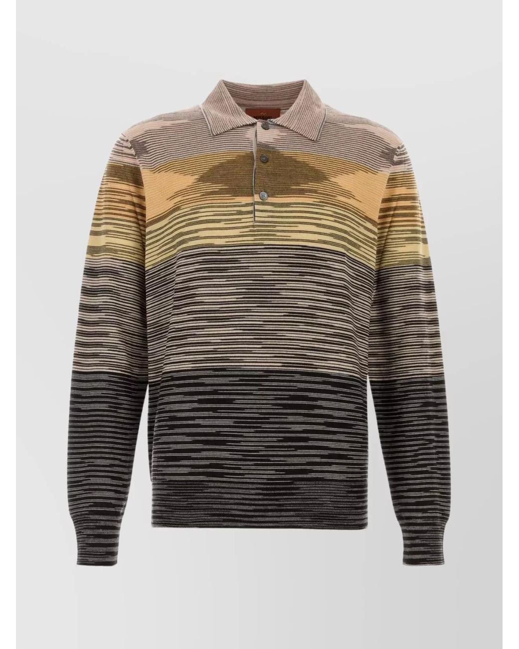 Missoni Gray Wool Polo Shirt for men