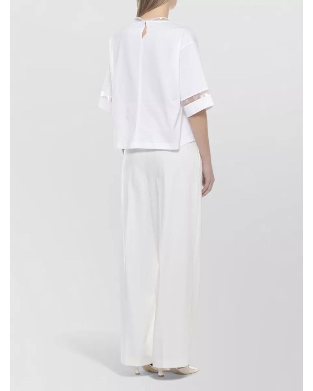 Fabiana Filippi White Cotton Short-Sleeve T-Shirt