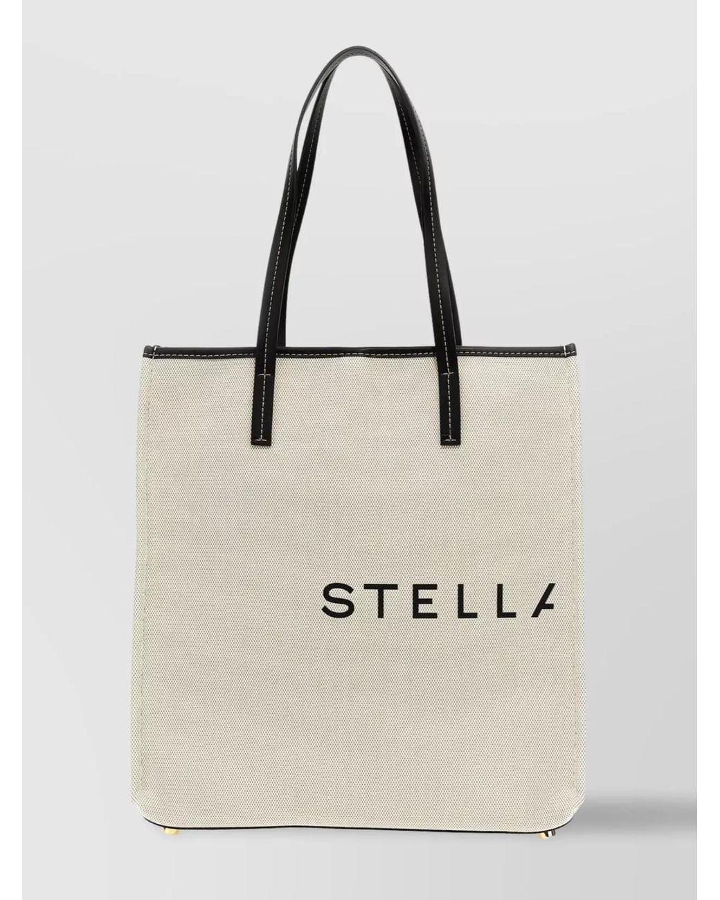 Stella McCartney Natural Stella Logo Large Canvas Tote Bag